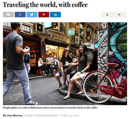 Boston Globe Article: Traveling the World, with Coffee